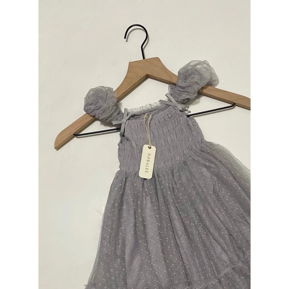 ¡¡NUEVO CON ETIQUETAS!! NORALEE Clara Vestido de Fiesta Periwinkle Tul Calado en Niveles Para Niña Talla 2 Foto 3 de 4