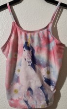 Girls' Wonder Nation Unicorn Tankini Swim Top Pink Large 10-12 