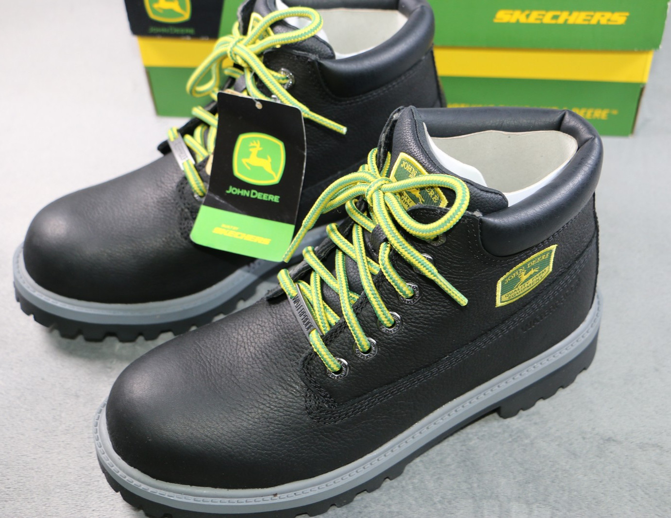 Skechers John Deere Men's Size 9 Waterproof Work Boots - Black image 2
