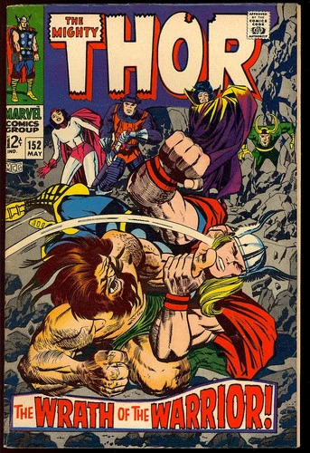 Thor #152 Nice Unrestored Silver Age Superhero Vintage Marvel Comic 1968 FN