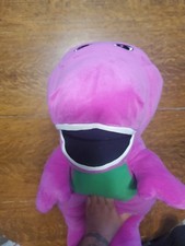 2017 Fisher Price Speak N Sing Plush Barney Purple Dinosaur Jumbo 26 Works