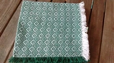 Homespun Evergreen and White Diamond Check Napkins 18 Inches Square Made in USA