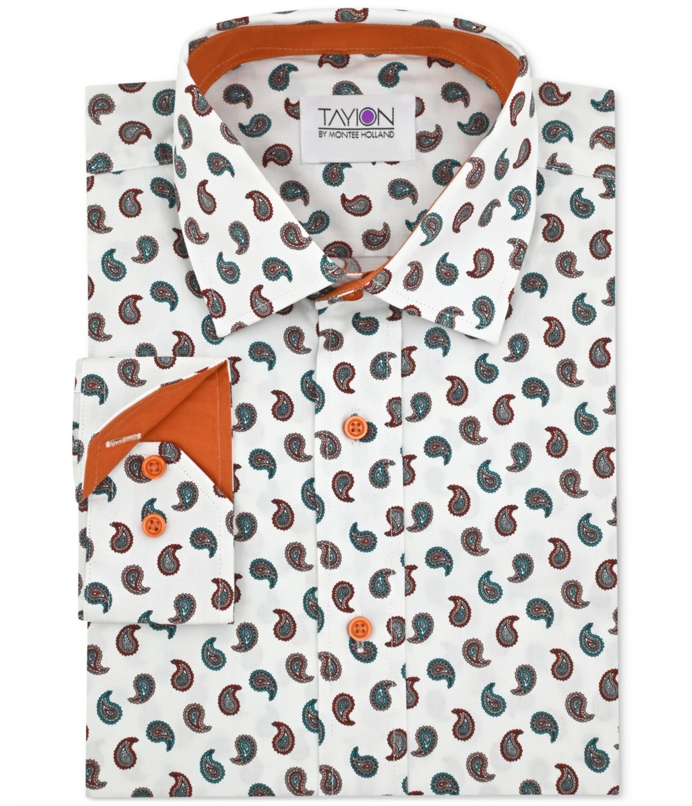 Tayion Collection Striped-Placket Dress Shirt Multicoloured 15-155 Neck 5390₽