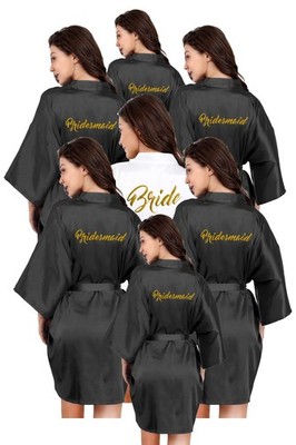 ALHAVONE Bride and Bridesmaid Robes Set of Satin Bridal Robe 7