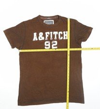 Abercrombie & Fitch Men's Brown Logo Muscle Fit T-Shirt Size L