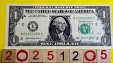 UNC 2025 December 5 Birthday Date Note Fancy Serial Number One Dollar Bill 2021