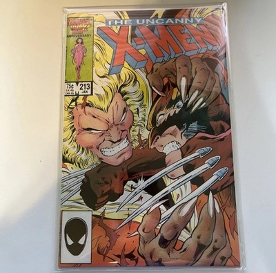 Uncanny X-Men #213 Marvel Comics 1987 Wolverine Vs Sabertooth Mr Sinister App