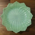 Vintage 8” Anchor Hocking Jadeite Salad Plate Lotus Blossom Dish Fire King 60’s