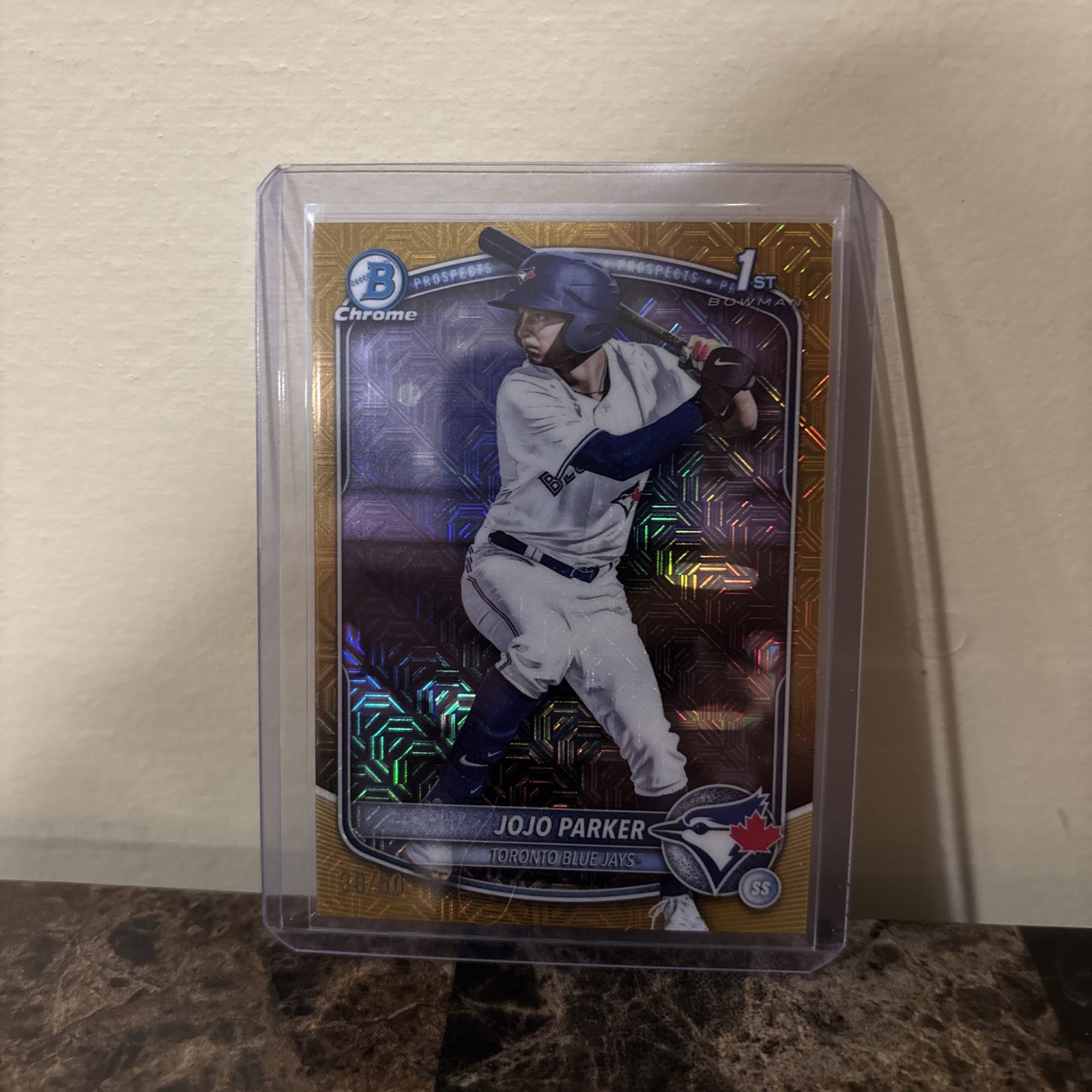 2025 Bowman Draft Chrome Jojo Parker 1st Bowman Gold Mojo Refractor /50 #BDC-8