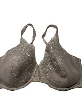 Playtex 18 Hour 4513 Lift and Support Bra 38DD Dusty Purple Lace Overlay Lined