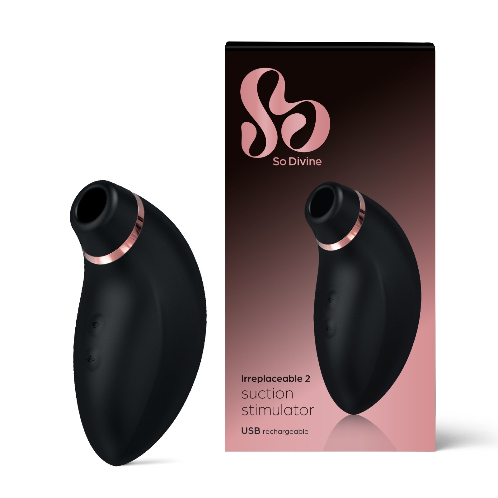 So Divine Irreplaceable Pro 2.0  Clitoral Suction Vibrator Toy - Black