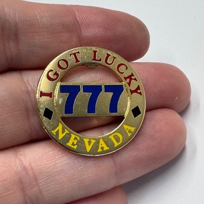 I Got Lucky 777 Nevada Casino Slot Machine Enamel Lapel Pin Las Vegas