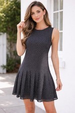 UNIQLO Black Dotted Sleeveless Dress S Vintage Japanese