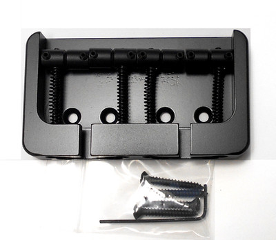 Hipshot 4 String B Style Bass Bridge Aluminum Black .750 spacing - BLEMISHED