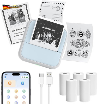 Mini Drucker Thermo, Kleiner Fotodrucker Für Smartphone Bluetooth Taschendrucker