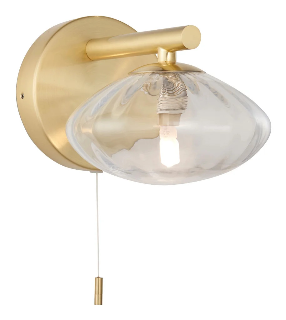 Bathroom Light Brass Mobias Wall IP44 Satin Endon 97182
