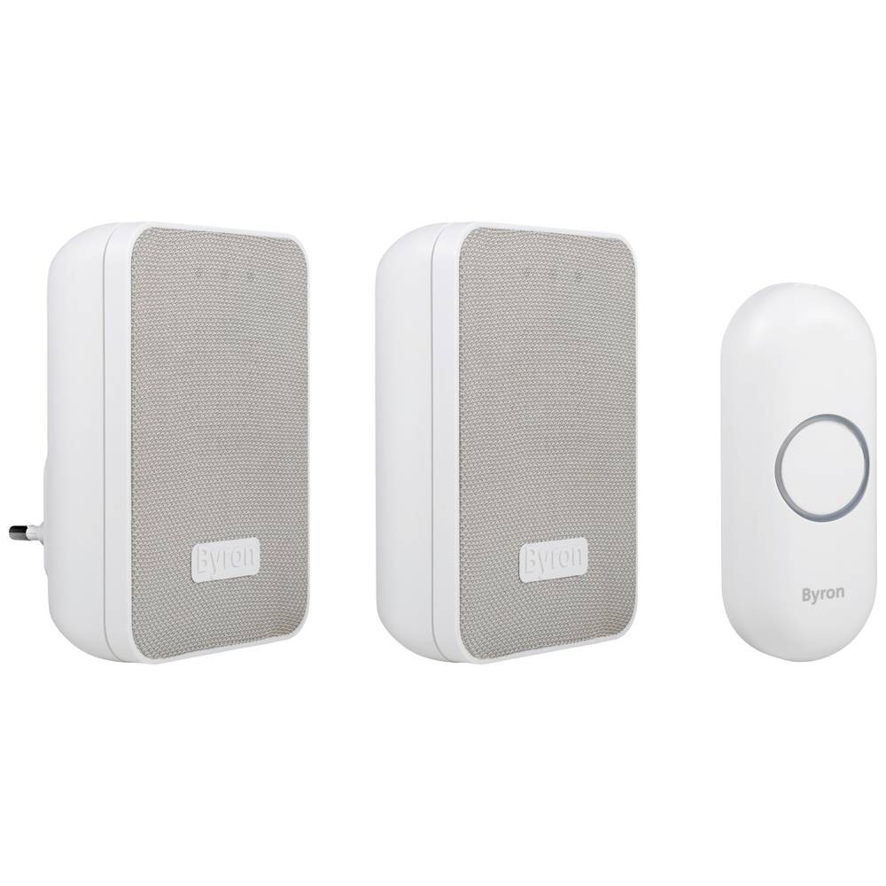 Byron DBY-22324 Sonnette sans fil Set complet avec 2 carillons blanc