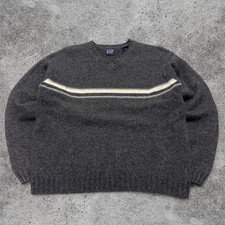 Vintage y2k gap lambs wool striped v-neck sweater