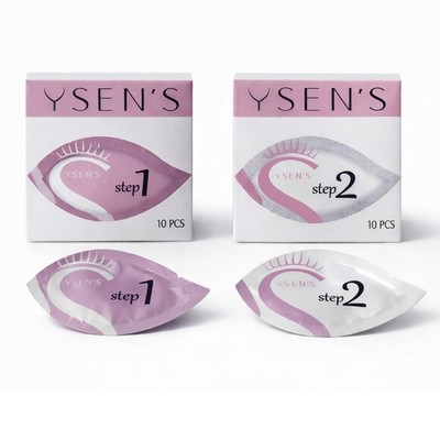 YSEN'S Lash Lift Refill Sachets 2 x 10 Packs   Step 1 Perm Pink And White