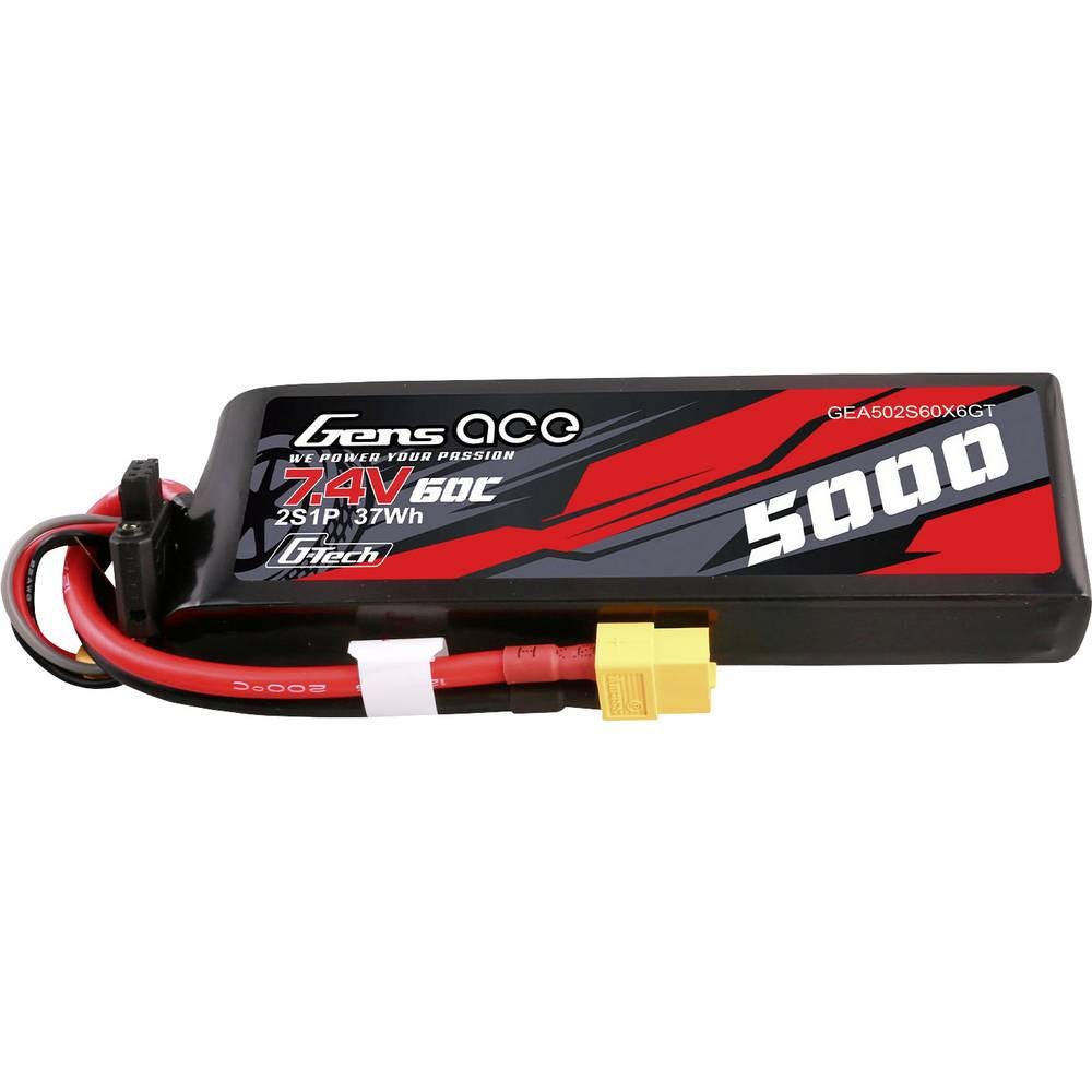 Batterie LiPo 7.4 V 5000 mAh Gens ace XT60 pour de longues sessions de pilotage en extérieur