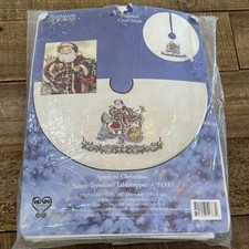 Candamar Designs SPIRIT OF CHRISTMAS Tree Skirt CROSS STITCH KIT 51333 VTG 40