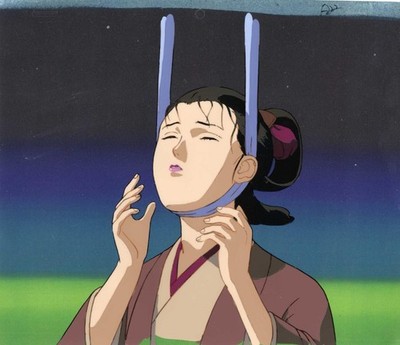DIE Hakkenden Hamaji Cel Animation Art Original 230x265mm handbemalt