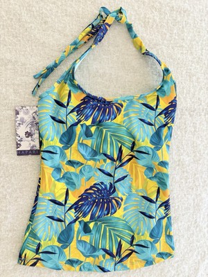 Hapari Tankini Top Halter Neck Size Small Brand New With tags Tropical Print