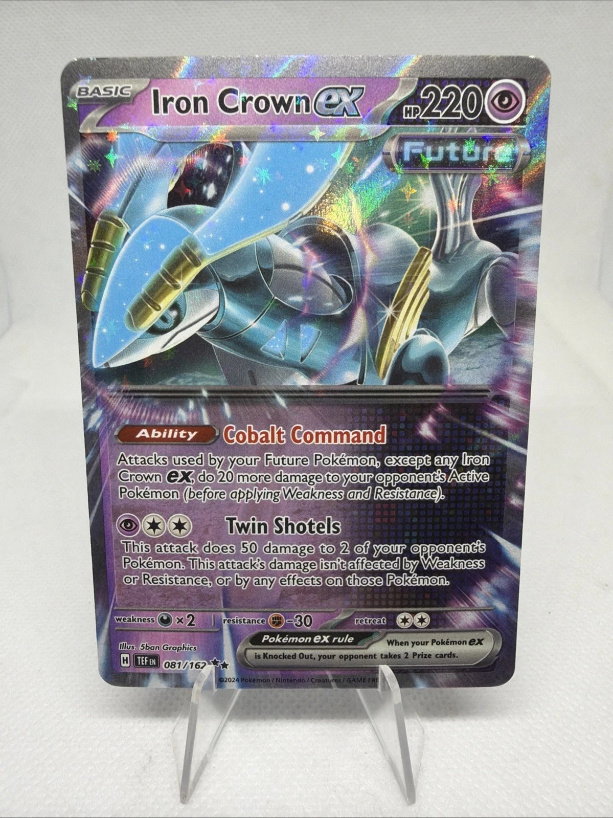Pokemon - Iron Crown EX - Double Rare EX - 81/162 - Temporal Forces 2024 New NM