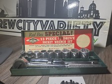Vintage Thorsen Usa 13 Piece 12 Inch Drive Socket Set In Metal Box 12pt