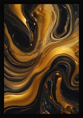 Vibrant Fluid Art Swirls gerahmtes Wandbild Poster Leinwanddruck Bild