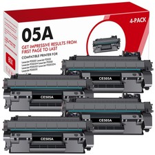 4 Pack High Yield CE505A Toner Cartridge For HP 05A LaserJet P2035 P2035n P2050