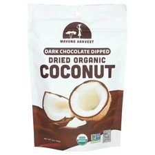 Dried Organic Coconut, Dark Chocolate Dipped, 3 oz (84 g)