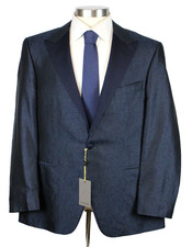 Canali Tuxedo Jacket 48 R fits 46 58 EU Mens Dark Blue Silk One Button Dinner