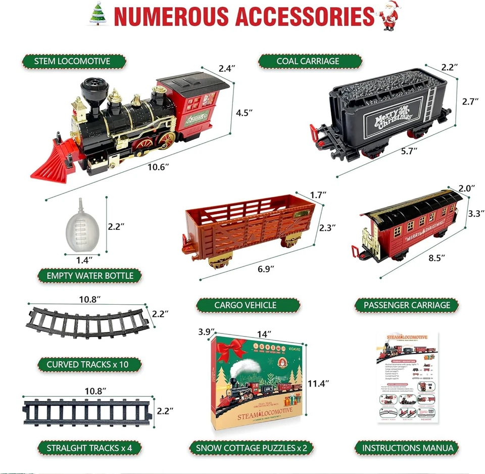 Encantador Juego Tren Eléctrico Navidad Escala HO para Niños con Luces y Humos Foto 4 de 4