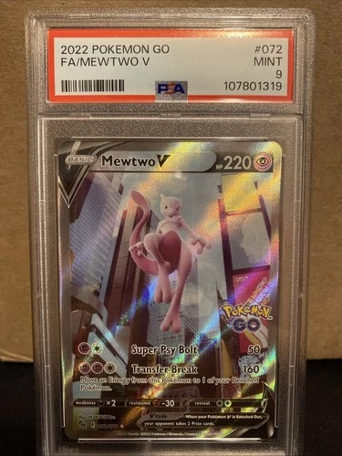 Pokemon Go 2022 FA/Mewtwo v #072 PSA 9