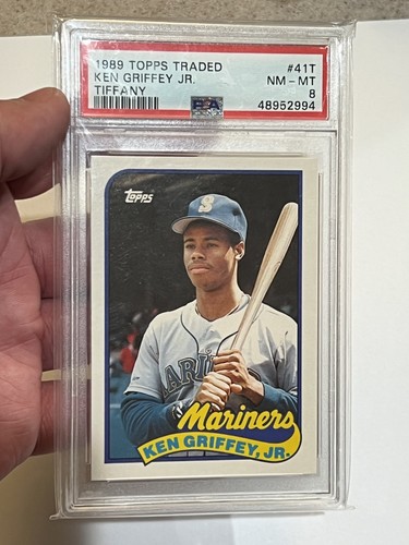 1989 Topps Traded Ken Griffey Jr. #41T Tiffany Rookie Seattle Mariners PSA 8