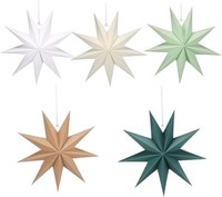 Papiersterne Weihnachten 30Cm Faltstern 9 Zacken Dekoration FüR 5 StüCk