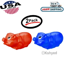 (2 Pack) 14" Giant Plastic Piggy Banks Saving Money The Fun Way Tuff Big Pigs
