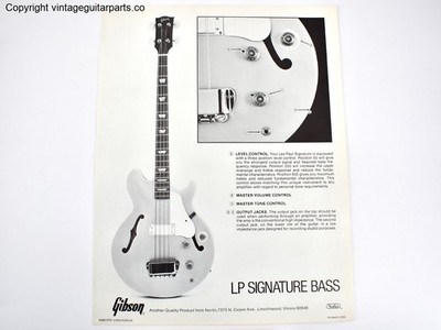 1978 Gibson Les Paul Signature Bass Promo Sheet [219]