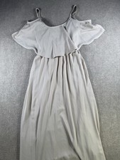 Show Me Your MuMu Caitlin Ruffle Maxi Dress Sz Xsmall Beige Chiffon Stretch