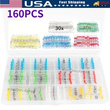 160PCS Waterproof Heat Shrink Solder Seal Sleeve Butt Terminals Wire Connectors