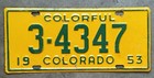 1953 Colorado License Plate — photo 1
