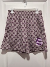 Eric Emanuel EE Basic Shorts Red Gucci Monogram Print Mesh — listing 2