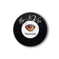 Byron Dafoe Autographed Atlanta Thrashers Hockey Puck