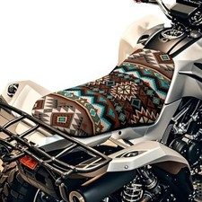 Motorcycle ATV Seat Cover Waterproof Seat Cushion Protector Aztec Geometric