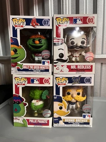 Funko MLB Mr Redlegs Phillie Phantic Wally The Green Monster Bernie Brewer OG