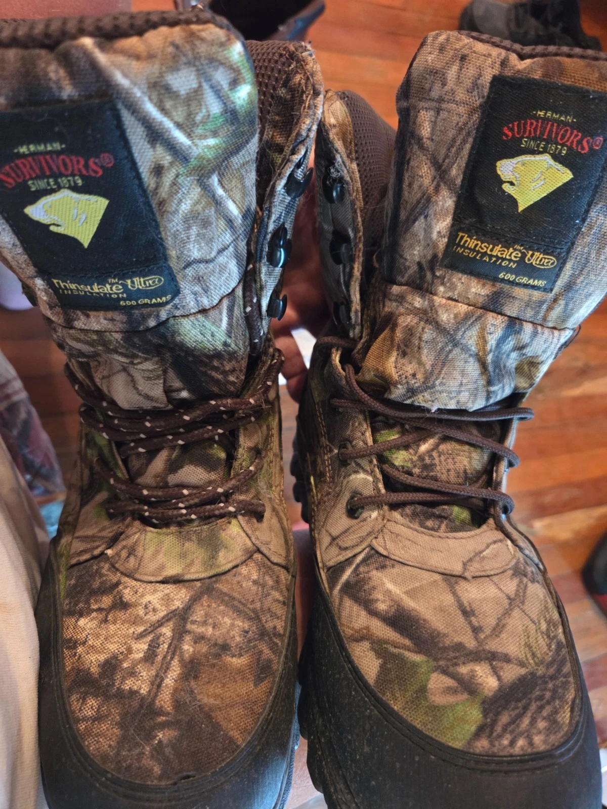 Men's Herman Survivors Hunting Boots Realtree Camouflage Thinsulate Size 7.5