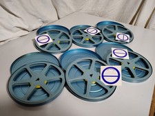 6 Vintage Regular 8mm Reels and Cases 1960s 7" Reel Approx. 350 375 ft