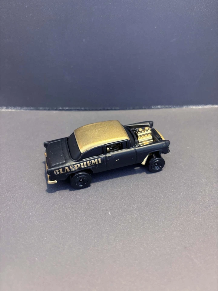 Custom HotWheels "BLASPHEMI" and package from  ROADKILL series 55 CHEVY GASSER - Image 3 of 4