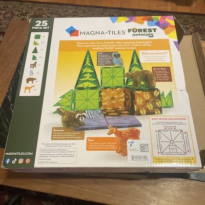 New MAGNA-TILES Forest Animals 25 Piece Magnetic Construction Set Magna Tiles